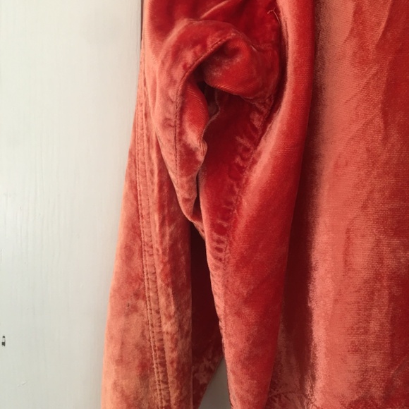 C P SHADES Orange Velvet Top Size M - Picture 5 of 7